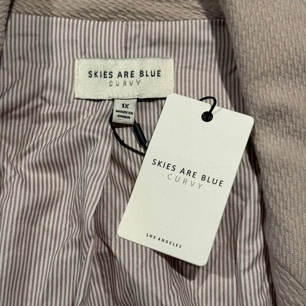 NWT Skies Are Blue Blazer Curvy Minimalist Business Casual Professional Open 1X - Picture 3 of 7